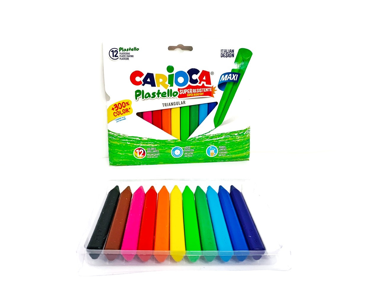 Lápices Pastello Jumbo 12 colores Carioca