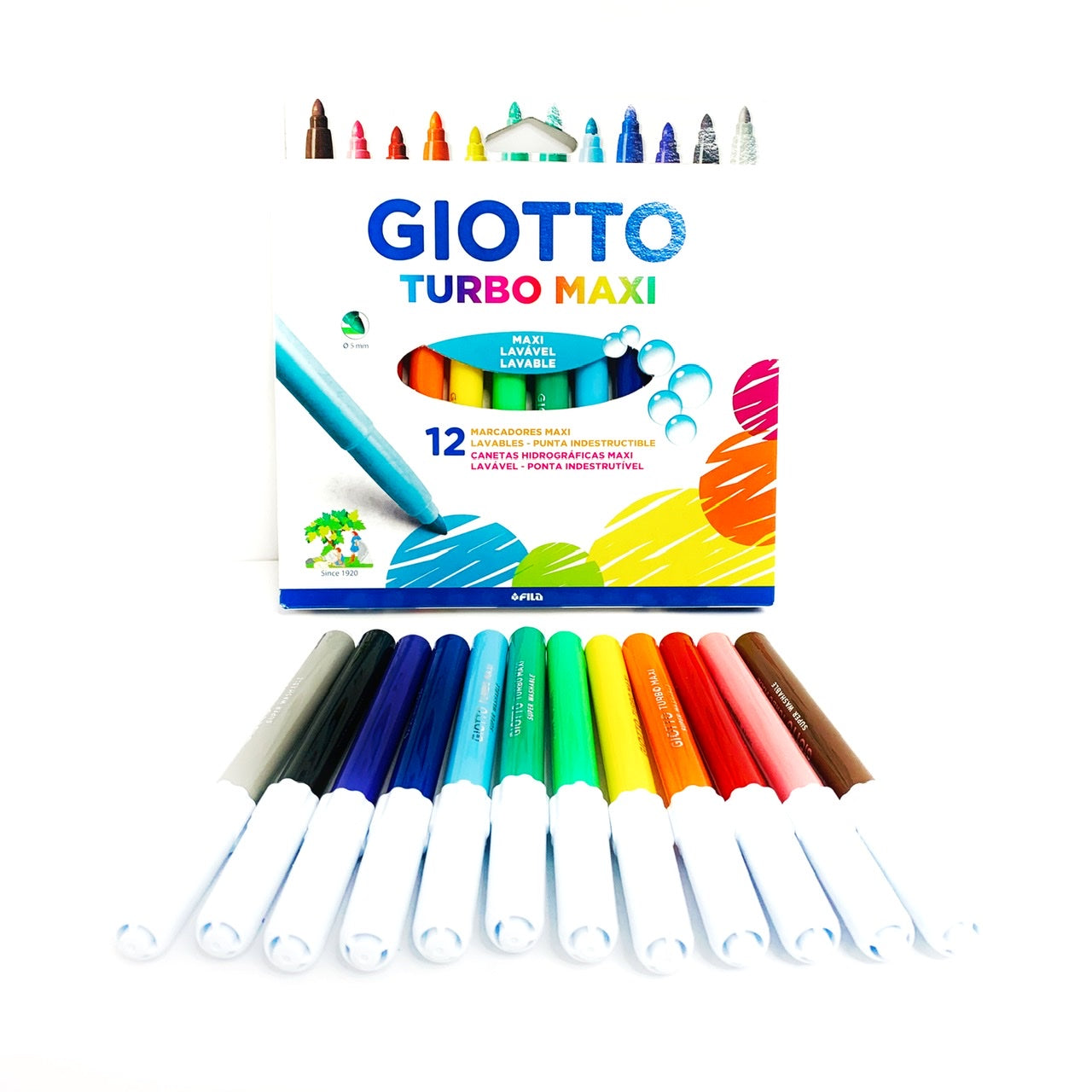 Lápices Escripto Giotto Turbo Maxi 12 colores
